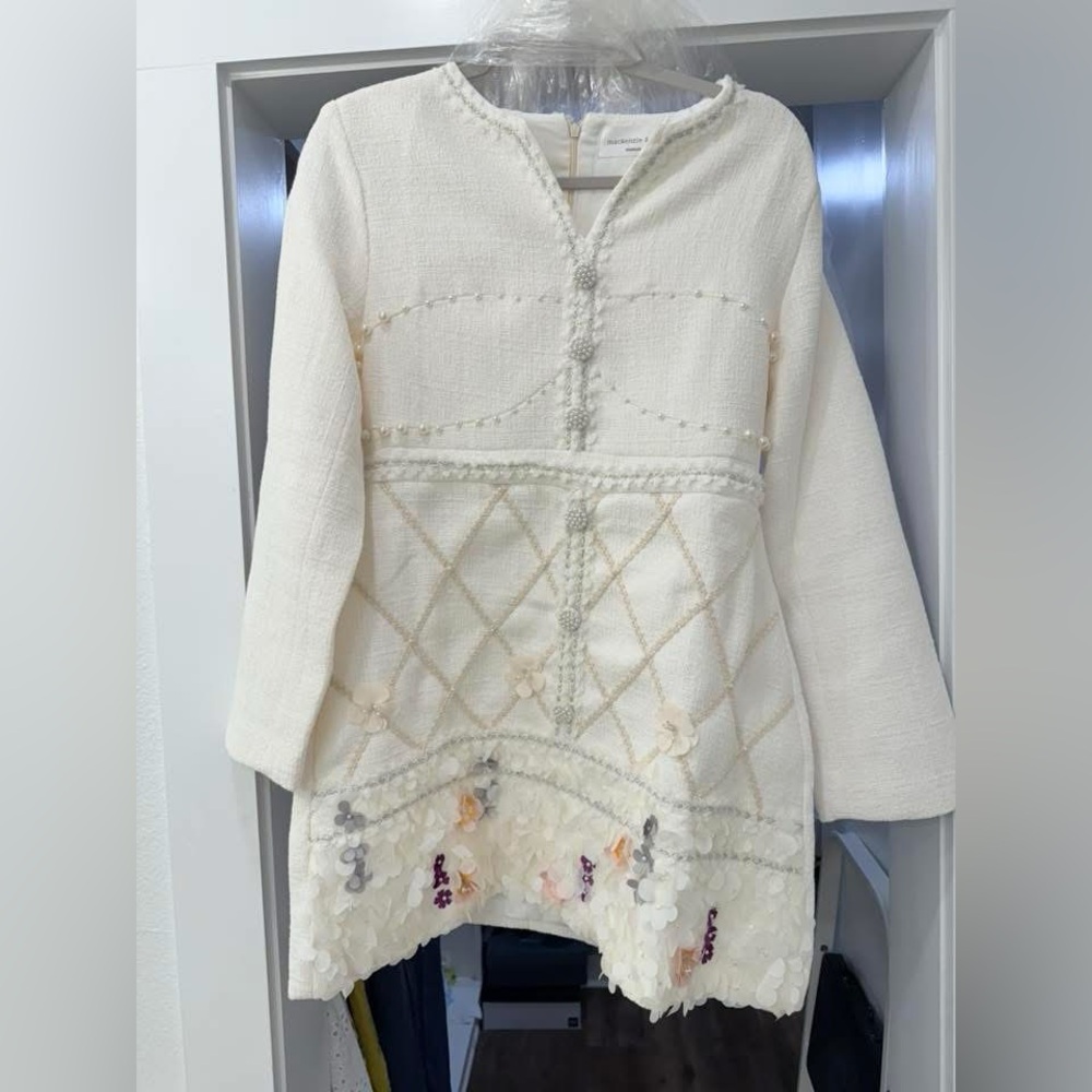 Embellished Cream Dress